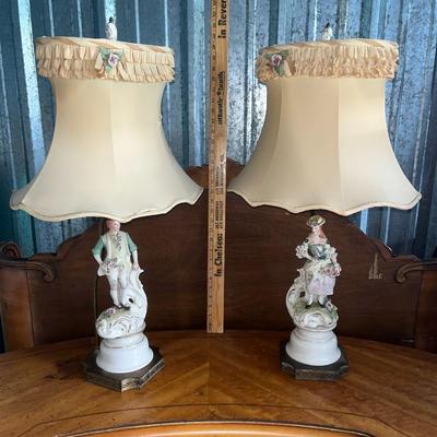 Pair of 1930s Boudoir Lamps