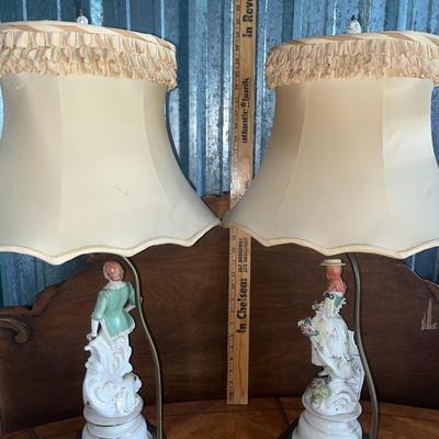 Pair of 1930s Boudoir Lamps