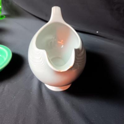 GREEN RELISH DISH AND GRAVY BOAT FIESTAWARE