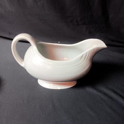 GREEN RELISH DISH AND GRAVY BOAT FIESTAWARE