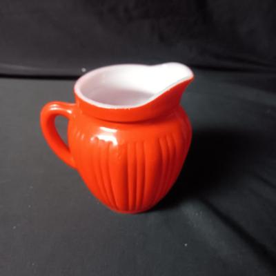 MID-CENTURY HAZEL ATLAS RIBBED GLASS CREAMERS