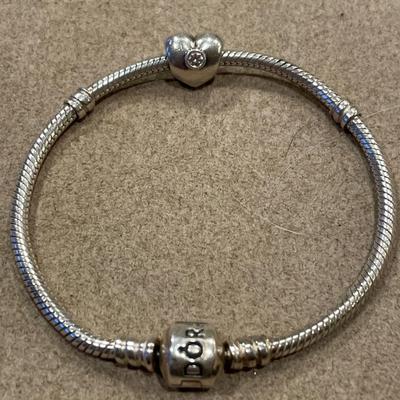 Pandora charm bracelet with heart charm