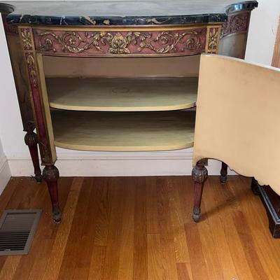 Black Marble Topped Credenza / Entryway Table Reduced ! 25%