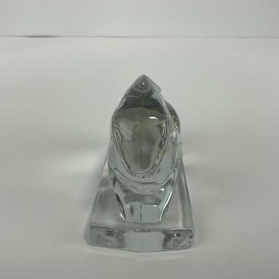 -107- HEISEY | Clear Glass Rabbit Paperweight