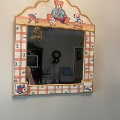 Adorable Kindergarten Plus mirror. 19” x 16” ready to hang wooden . $30.