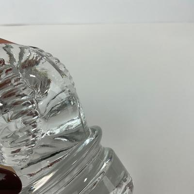 -109- HEISEY | Clear Glass Ram Mosser Paperweight