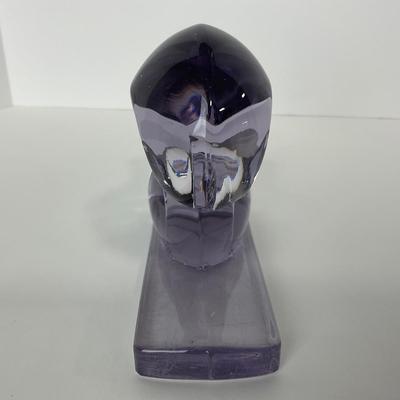 -113- NEW MARTINSVILLE | Purple Glass Squirrel Bookend