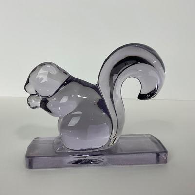 -113- NEW MARTINSVILLE | Purple Glass Squirrel Bookend