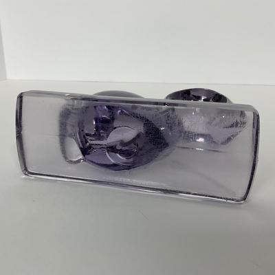 -113- NEW MARTINSVILLE | Purple Glass Squirrel Bookend