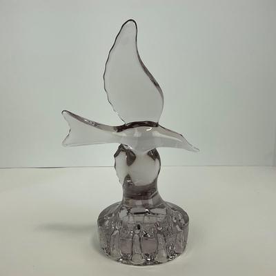 -115- CAMBRIDGE | Art Glass 1930â€™s Crystal Seagull Flower Frog