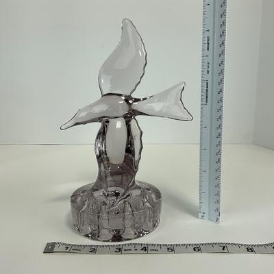 -115- CAMBRIDGE | Art Glass 1930â€™s Crystal Seagull Flower Frog