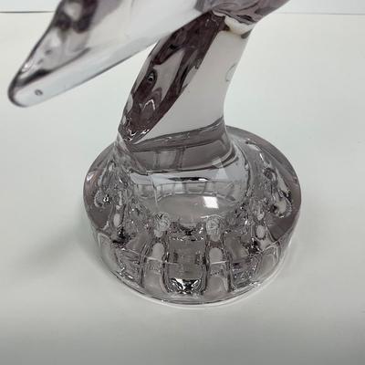 -115- CAMBRIDGE | Art Glass 1930â€™s Crystal Seagull Flower Frog