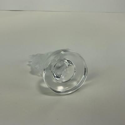 -116- LALIQUE | France Crystal Leaping Koi Fish Goujon Frosted Figure | Signed