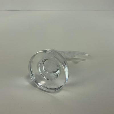 -116- LALIQUE | France Crystal Leaping Koi Fish Goujon Frosted Figure | Signed