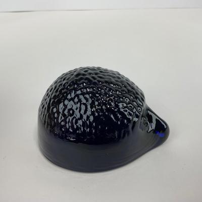 -117- VIKING | Hedgehog Cobalt Blue Paperweight | With Sticker