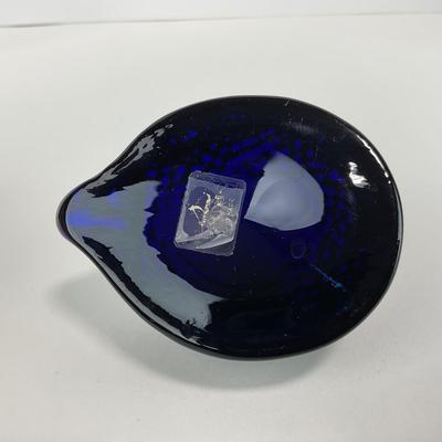 -117- VIKING | Hedgehog Cobalt Blue Paperweight | With Sticker