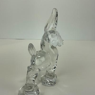 -118- HEISEY | Clear Glass Donkey Figure
