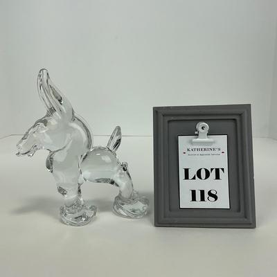 -118- HEISEY | Clear Glass Donkey Figure
