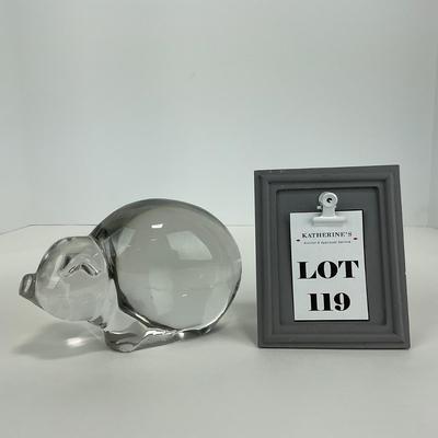 -119- NEW MARTINSVLLE | Clear Glass Pig Figure