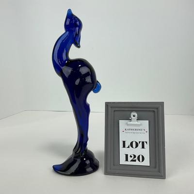 -120- HEISEY | Imperial Ultra Blue Cobalt Gazelle Figure | Marked