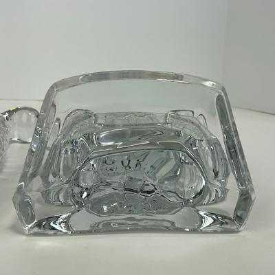 -121- FOSTORIA | Clear Glass Harp Lyre Bookends