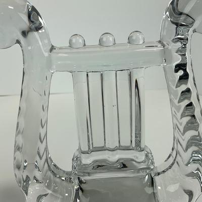 -121- FOSTORIA | Clear Glass Harp Lyre Bookends
