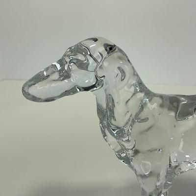 -122- NEW MARTINSVILLE | Clear Glass Crystal Wolfhound Dog Figure