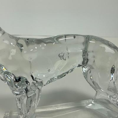 -122- NEW MARTINSVILLE | Clear Glass Crystal Wolfhound Dog Figure