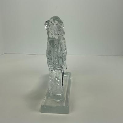 -122- NEW MARTINSVILLE | Clear Glass Crystal Wolfhound Dog Figure