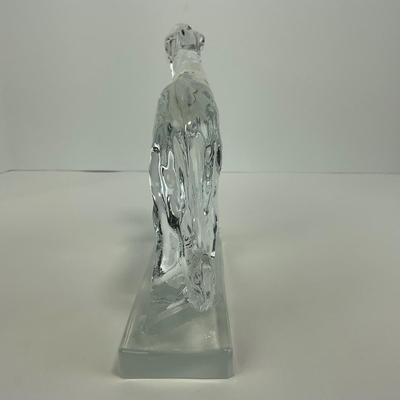 -122- NEW MARTINSVILLE | Clear Glass Crystal Wolfhound Dog Figure