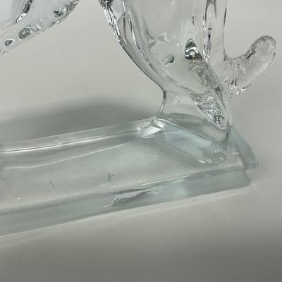 -122- NEW MARTINSVILLE | Clear Glass Crystal Wolfhound Dog Figure