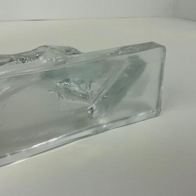 -122- NEW MARTINSVILLE | Clear Glass Crystal Wolfhound Dog Figure