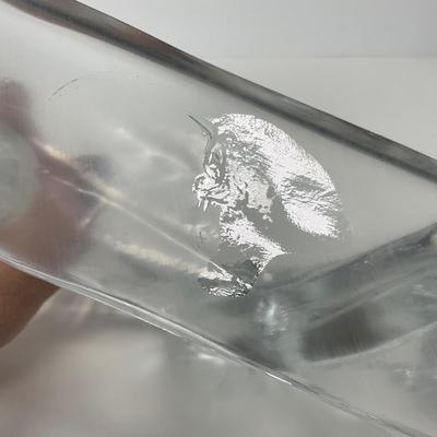 -122- NEW MARTINSVILLE | Clear Glass Crystal Wolfhound Dog Figure