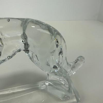 -122- NEW MARTINSVILLE | Clear Glass Crystal Wolfhound Dog Figure