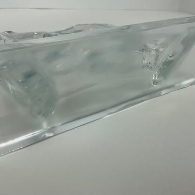 -122- NEW MARTINSVILLE | Clear Glass Crystal Wolfhound Dog Figure