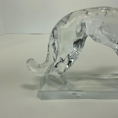 -122- NEW MARTINSVILLE | Clear Glass Crystal Wolfhound Dog Figure