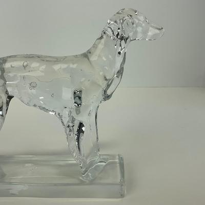 -122- NEW MARTINSVILLE | Clear Glass Crystal Wolfhound Dog Figure