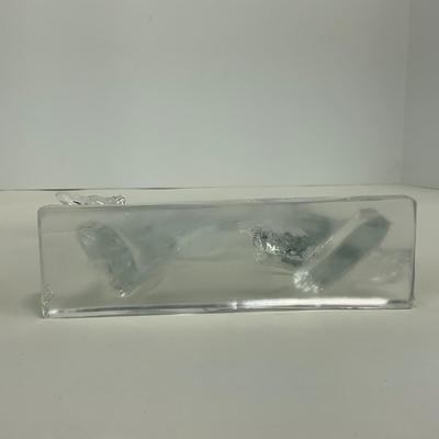 -122- NEW MARTINSVILLE | Clear Glass Crystal Wolfhound Dog Figure