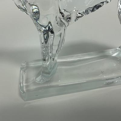 -122- NEW MARTINSVILLE | Clear Glass Crystal Wolfhound Dog Figure