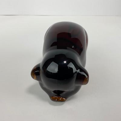 -123- HEISEY | Imperial Amber Glass Momma Pig Sow Figure | With Mark