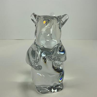 -124- DAUM FRANCE | Crystal Squirrel Figure | Signed