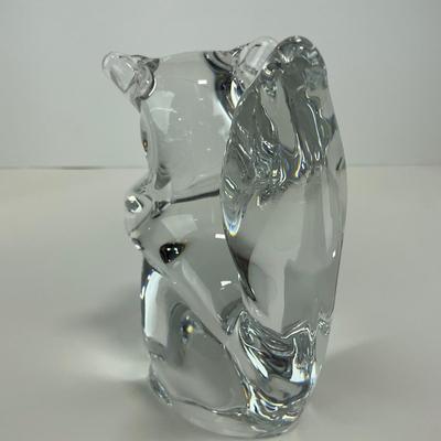 -124- DAUM FRANCE | Crystal Squirrel Figure | Signed