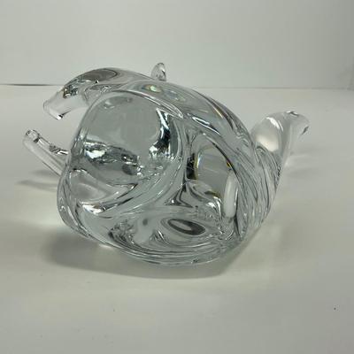 -124- DAUM FRANCE | Crystal Squirrel Figure | Signed