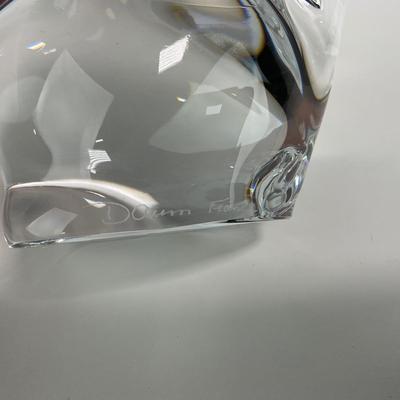 -124- DAUM FRANCE | Crystal Squirrel Figure | Signed