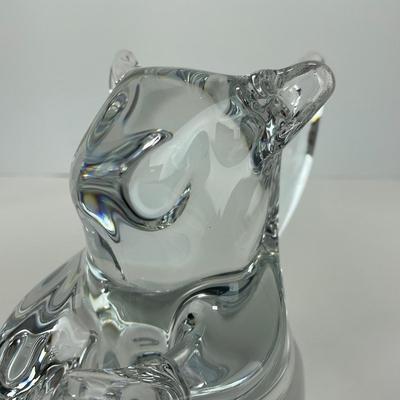 -124- DAUM FRANCE | Crystal Squirrel Figure | Signed