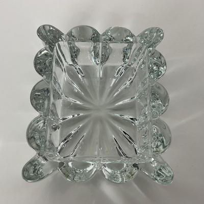 -126- HEISEY | Lidded Clear Crystal Trinket Dish