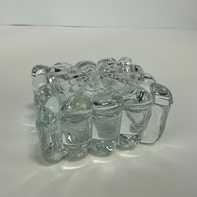 -126- HEISEY | Lidded Clear Crystal Trinket Dish