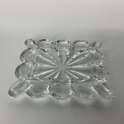 -126- HEISEY | Lidded Clear Crystal Trinket Dish