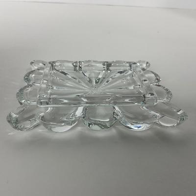 -126- HEISEY | Lidded Clear Crystal Trinket Dish