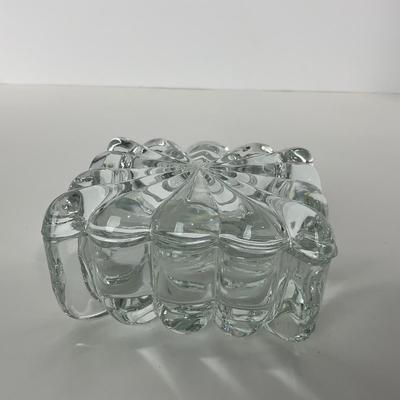 -126- HEISEY | Lidded Clear Crystal Trinket Dish